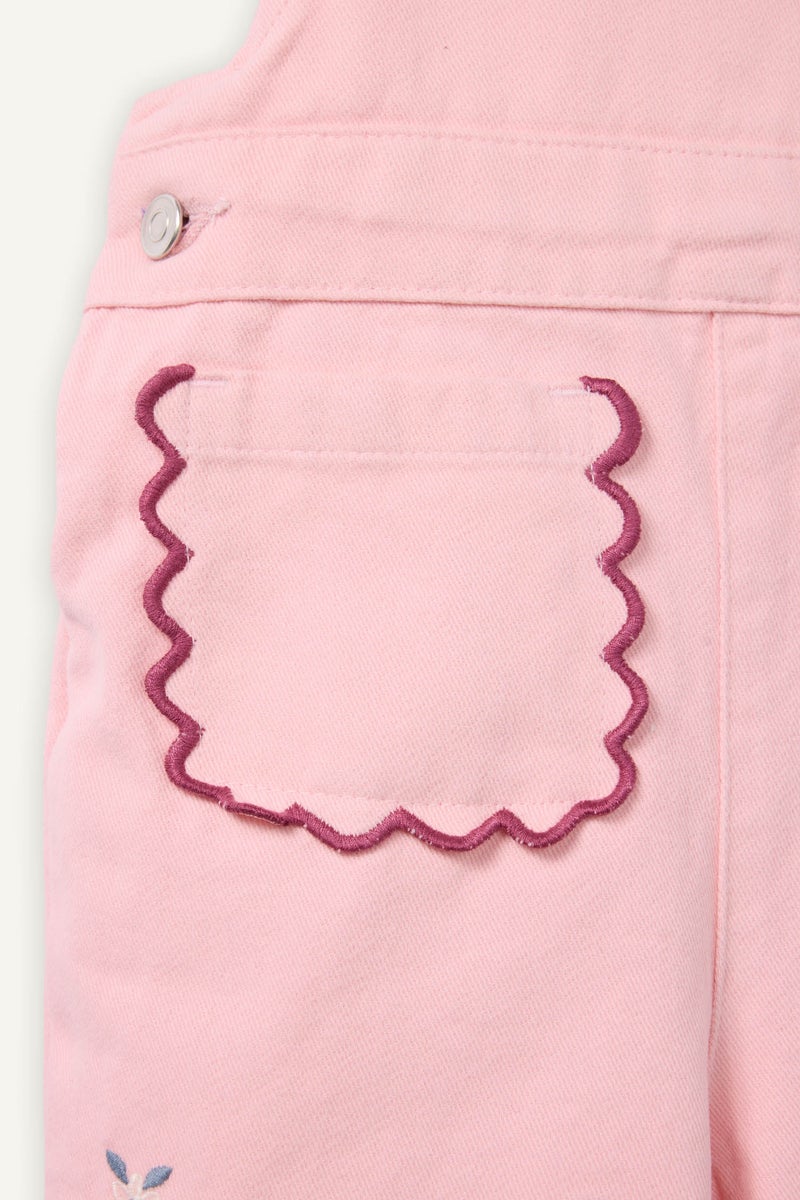 ديفاكتو جمبسوت بناتي تويل قصة عادية برقبة مستديرة مطرز - Image 2